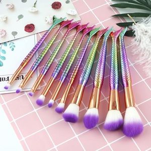 10Pcs Colorful Very Luxurious Makeup Brushes Set